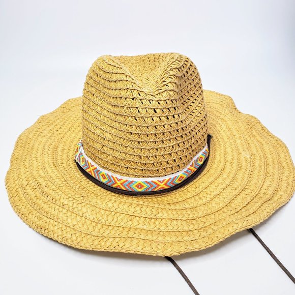 San Diego Hat Company Women’s Embroidered Band Shapeable Brim Straw Sun Hat - Picture 3 of 8